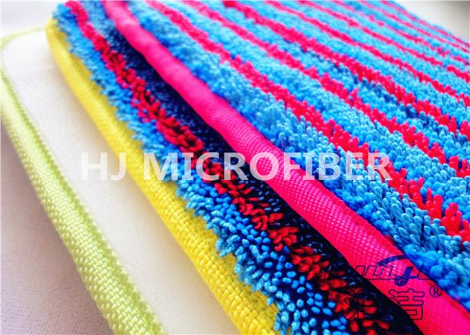Bunte nasse Mopp-Auflagen Microfiber mit Rot-Streifen, Microfiber-Wäsche-Auflage