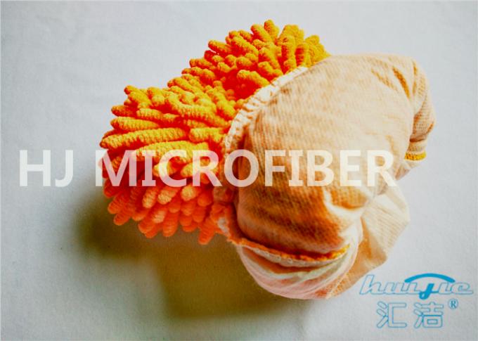 Langer Haar-Chenille Microfiber-Wäsche-Handschuh Sunny Orange Quick-Dry, Rostschutzmittel