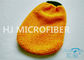 Orange korallenrotes Polyester 4,4&quot; des Vlies Microfiber-Waschanlage-Handschuh-80% x 8,8&quot;