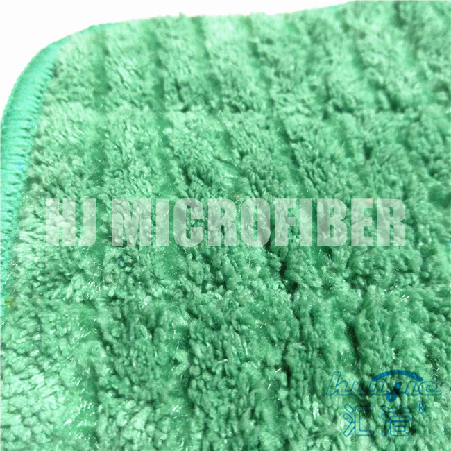 Korallenrotes Vlies-Gewebe grüne Farbe-Microfiber mit grüner harter Nylondraht-flachen Nachfüllungs-Mops für Hauptreinigung
