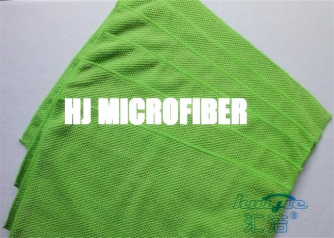 Grünes Polyester-/Polyamid-großes Perlen-Jacquardwebstuhl-Muster Microfiber-Putztuch mit starker Absorption