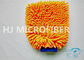 Langer Haar-Chenille Microfiber-Wäsche-Handschuh sonniges orange Schnell-Trockenes, rostfest