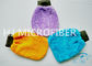 korallenroter Vlies 400gsm Microfiber-Wäsche-Handschuh, Microfiber-Wäsche-Handschuh besonders angefertigt